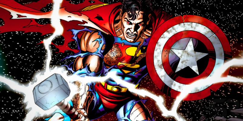   Superman Shielddel és Mjolnirral
