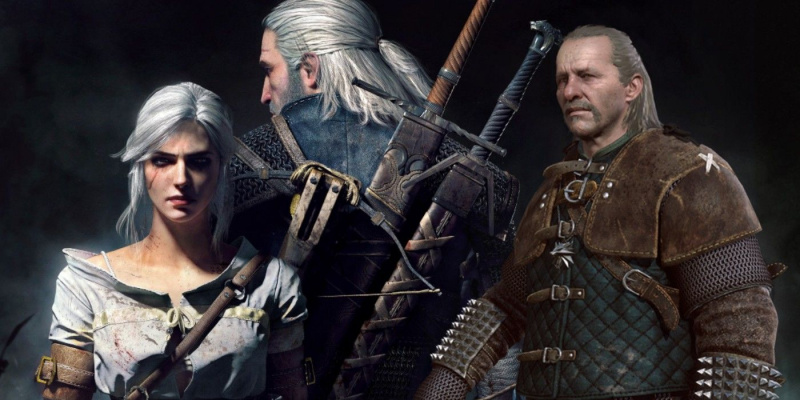   Ciri, Geralt ja Vesemir filmis The Witcher 3.