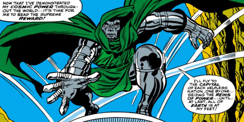  닥터 둠은 실버 서퍼를 타고's surfboard in Marvel Comics.