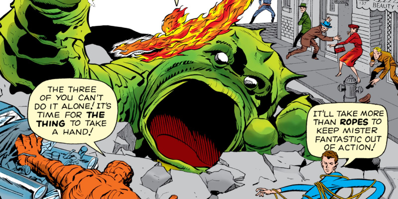   Giganto는 Marvel Comics에서 Fantastic Four와 싸웁니다.