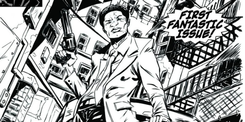   John Shaft fegyvert tart a Dynamite Comics borítójában