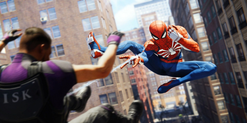   ספיידי מצלם רשת פיסק במארוול's Spider-Man.