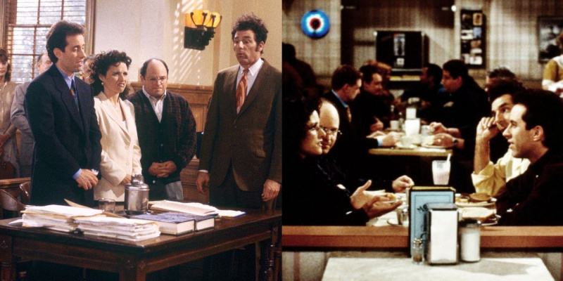   แยกภาพของ Jerry, Elaine, George และ Kramer ในตอนจบของซีรีส์ Seinfeld