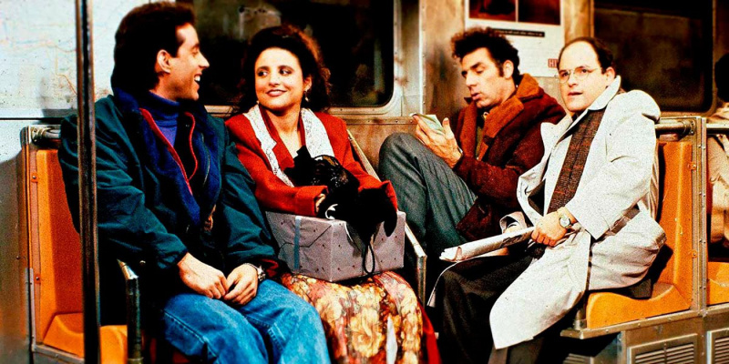  Jerry, Elaine, Kramer และ George บนรถไฟใต้ดินใน Seinfeld