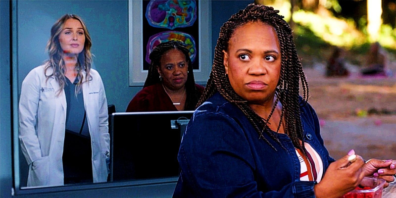  Chandra Wilson Miranda Bailey-t és Camilla Luddington Jo Wilsont a Grayben's Anatomy season 19